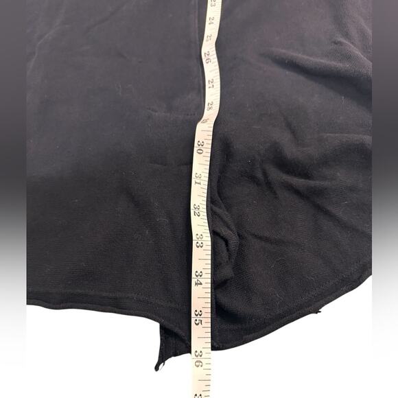 WILT Black Cotton Tunic Dress Minimalist Lagenlook Capsule Wardrobe, size Large - Picture 4 of 5